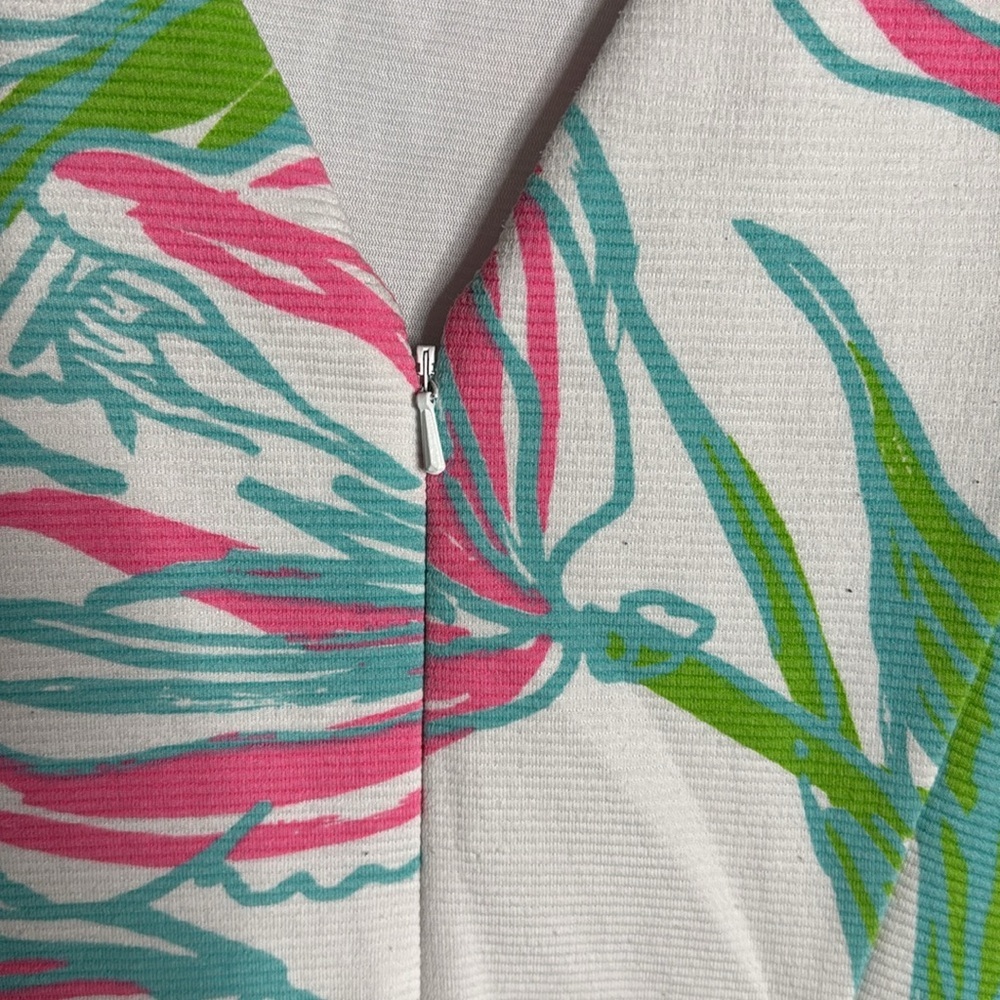 Lilly Pulitzer Bella Dress Ring The Bellboy Pink Green Floral Size Medium - Picture 12 of 14